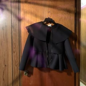 Flap over shoulders flare out waist jacket